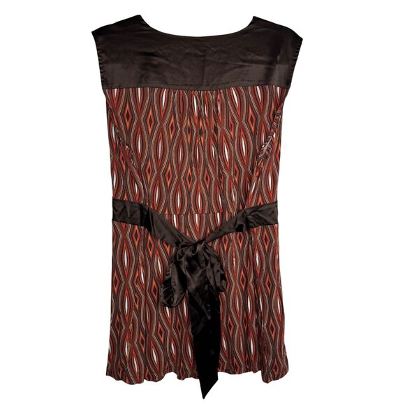 Vintage Y2K Babydoll Apt. 9 Brown Red Geometric Top Womens Size 1X - Picture 5 of 8